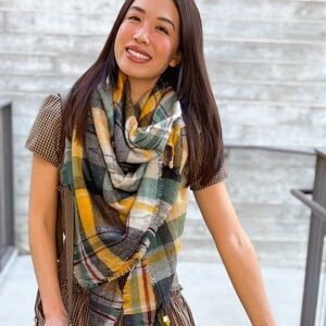 🎉HP🎉 Blanket Scarf (Yellow/Sage Combo)